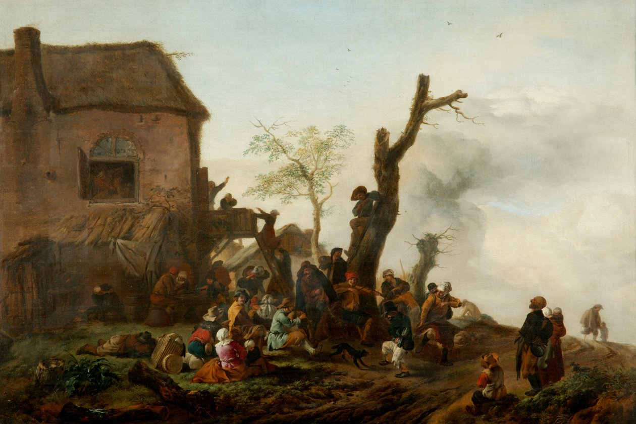 Glædelig selskab før en kro af Philips Wouwermans or Wouwerman