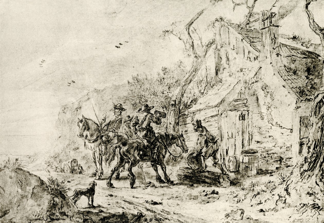 Stop ved værtshuset af Philips Wouwerman