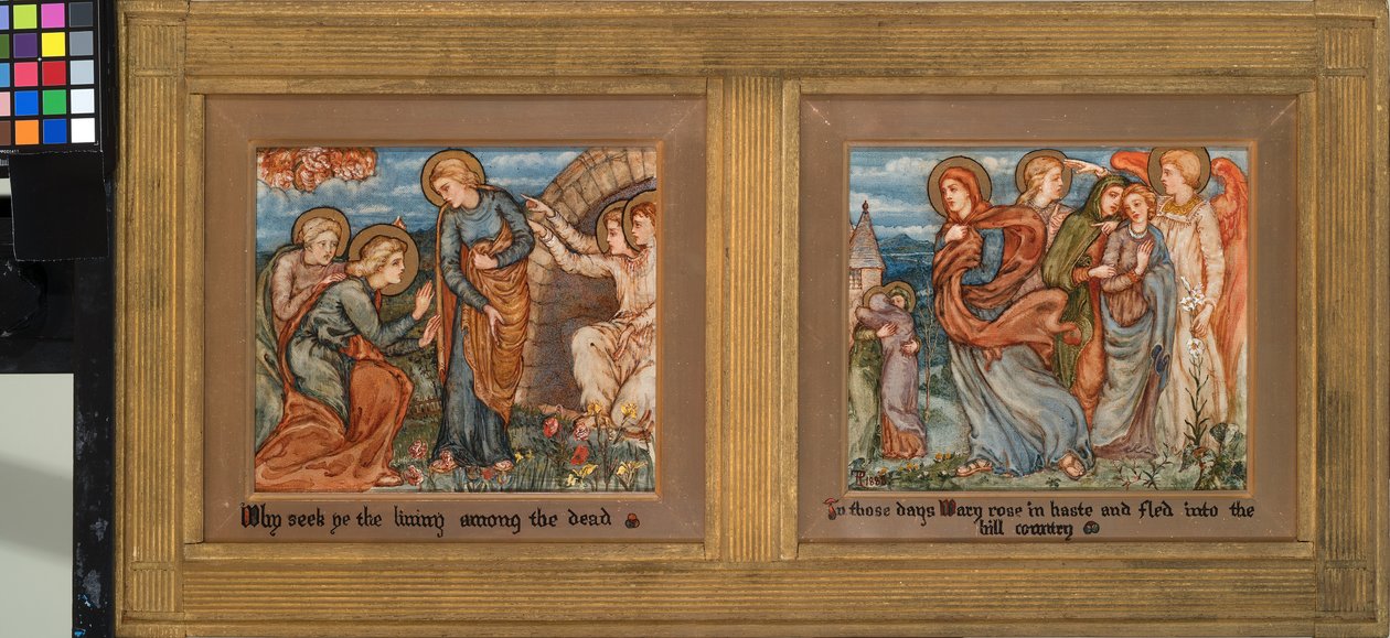 Opstandelsen: Hvorfor søger I de levende blandt de døde; I de dage rejste Maria sig i hast og flygtede ind i bjerglandet af Phoebe Anna Traquair