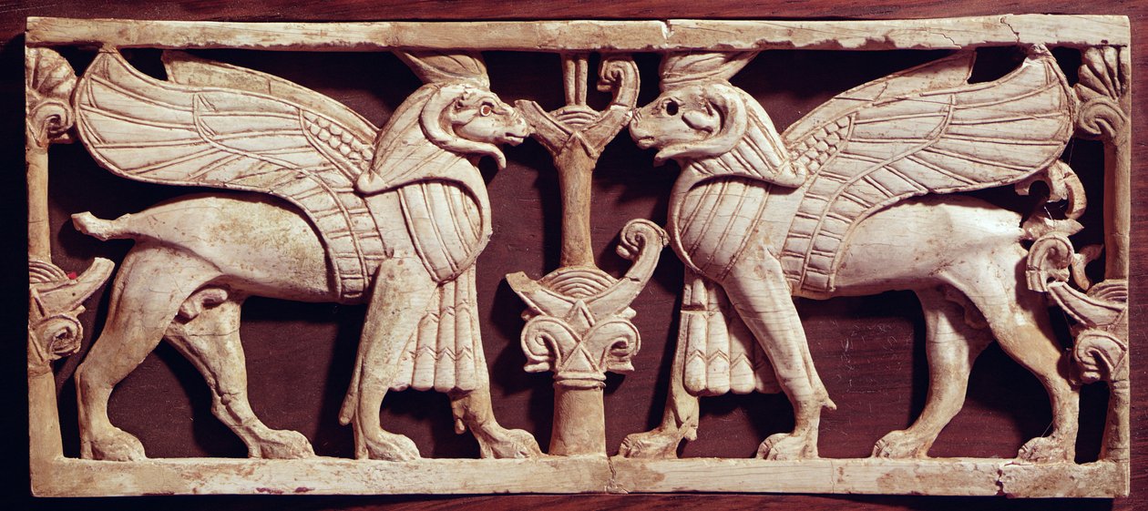 Relief af to griffiner fra Arslan Tash (Hadatu) af Phoenician