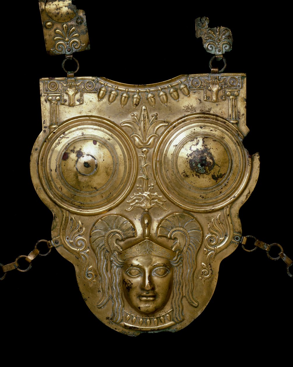 Fønikisk civilisation: guldbronzeslagskib af Ksour-es-Saf (Ksour es Saf, Ksour Essef eller Ksour Essaf). 3.-2. århundrede f.Kr. Tunis Bardo Museum af Phoenician