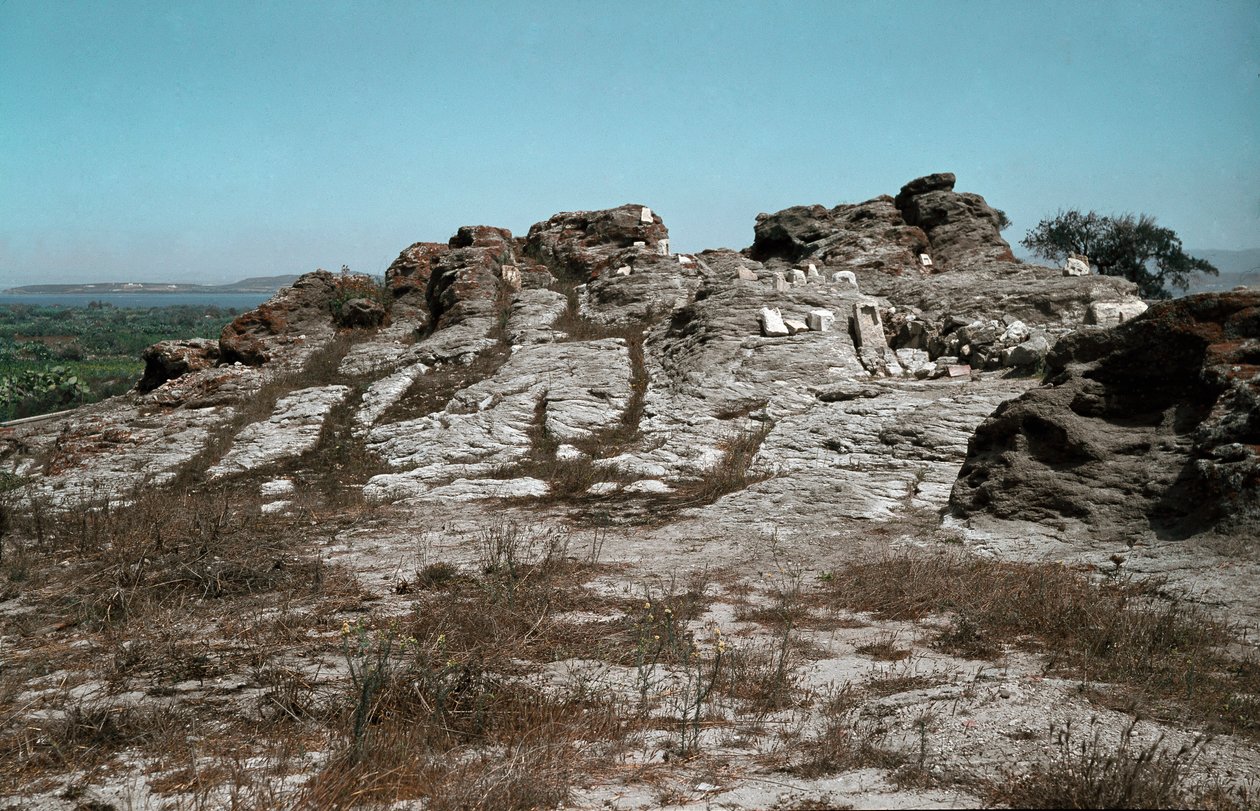 Fønikiernes civilisation: stedet for topheten i den puniske by Sulcis på den nuværende ø Sant