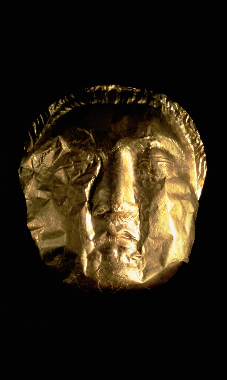 Begravelsesmaske, 5.-4. århundrede f.Kr. (præget guld) af Phoenician Phoenician