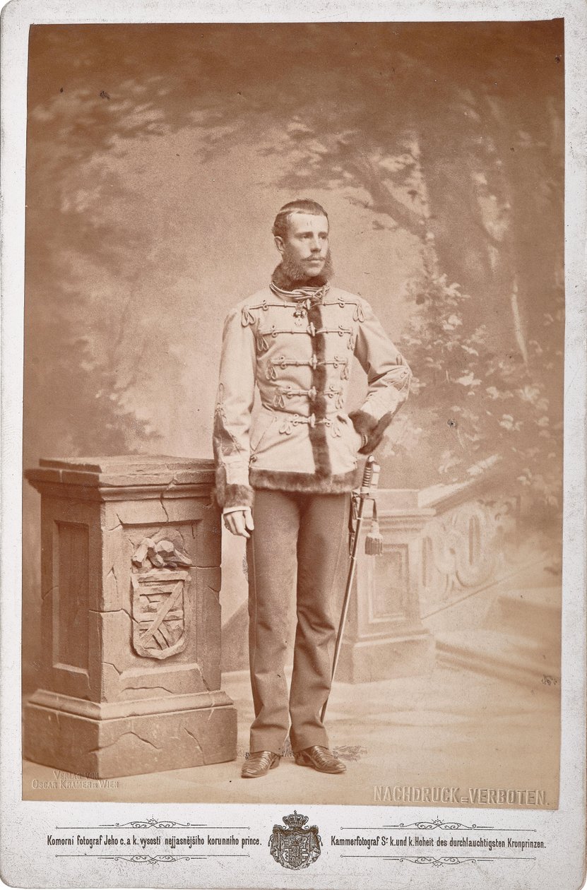 Rudolf, kronprins af Østrig 1858-1889, ca 1880-1885. af Photo studio C. K. Dvorni Prague.