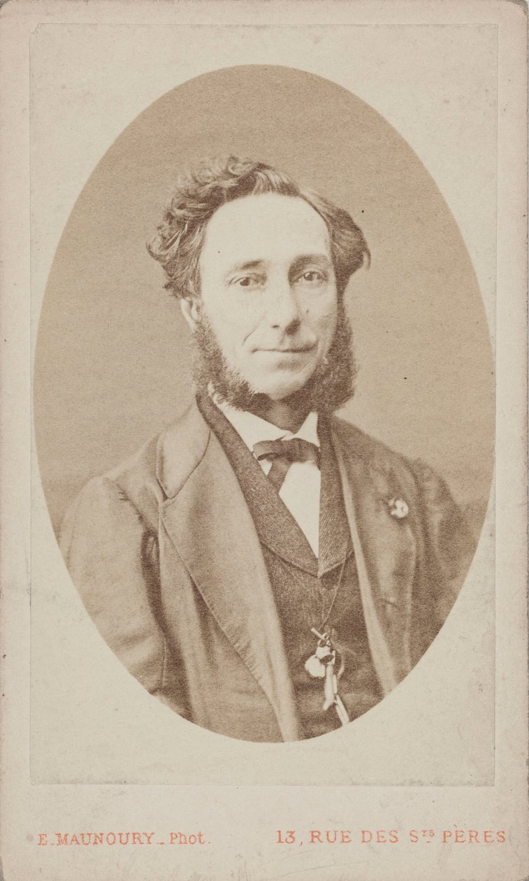 Portræt af violinisten og komponisten Camillo Sivori 1815-1894. af Photo studio Eugène Maunoury.