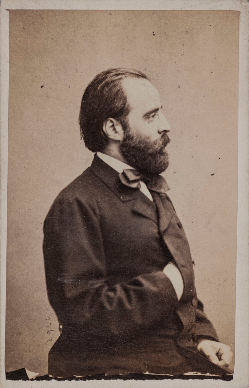 Portræt af dirigenten og komponisten Angelo Mariani 1821-1873. af Photo studio Giulio Rossi and Giovan