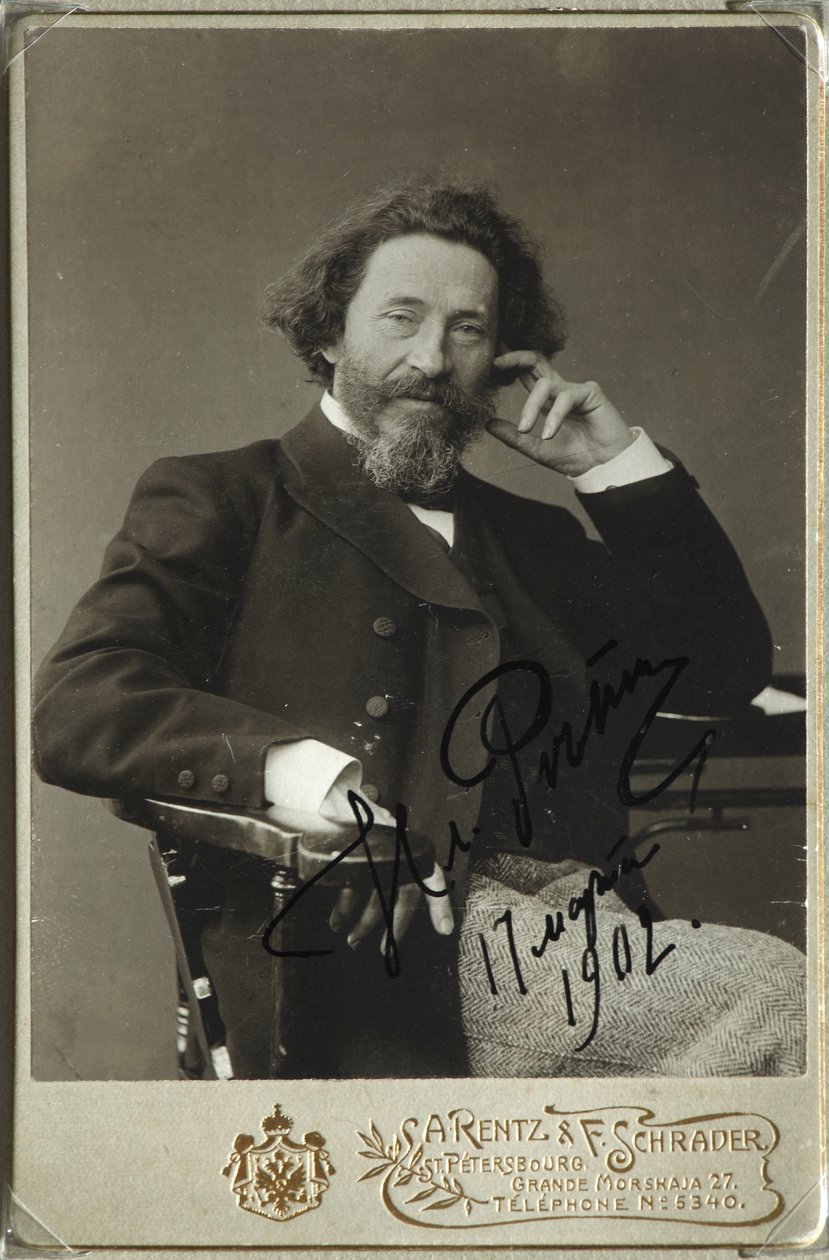 Portræt af kunstneren Ilya Repin 1844-1930 af Photo studio H. Rentz and F.