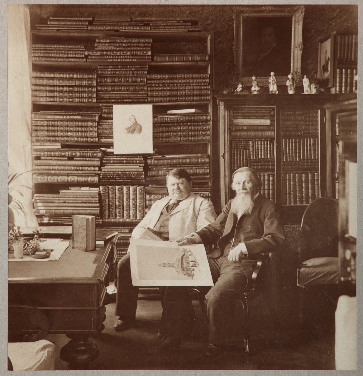 Pyotr Alexandrovich Efremov og Alexei Petrovich Bakhrushin, 1896-1900 af Photo studio of Mikhail Volkov