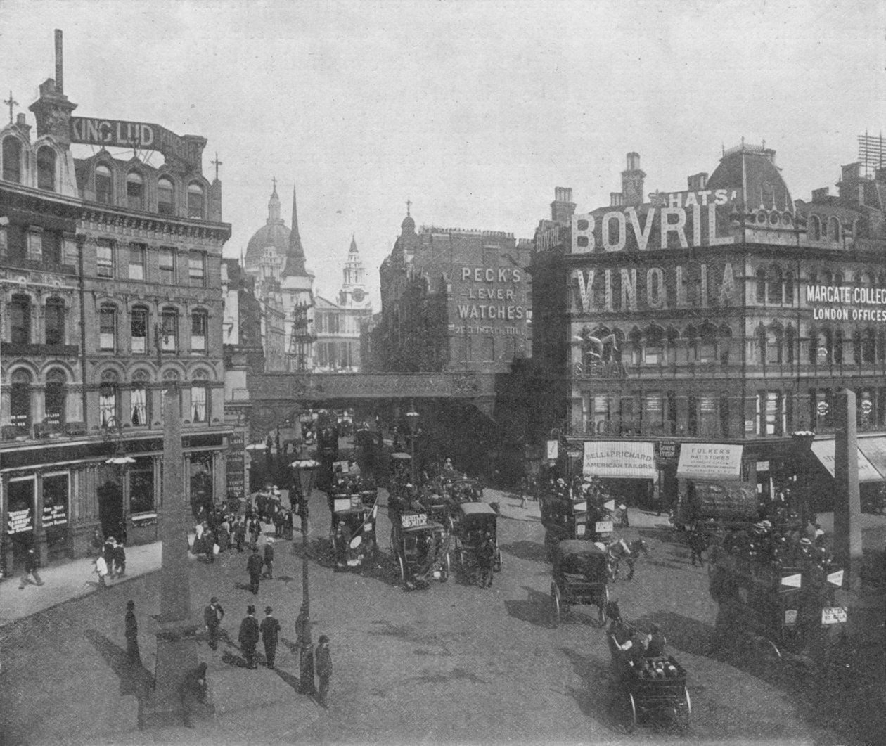 Ludgate Circus og Ludgate Hill, City of London, c1910 1911 af Photochrom Co Ltd of London