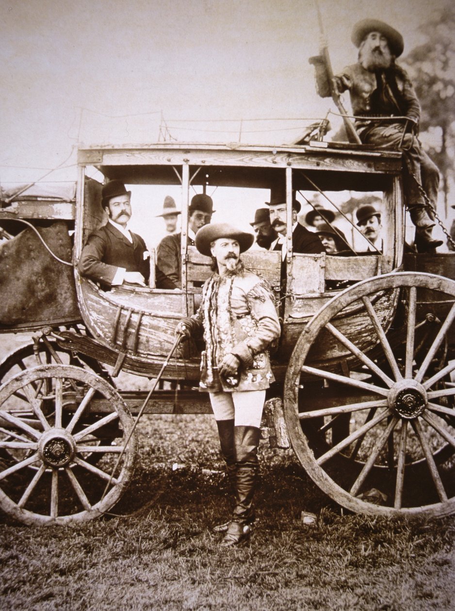 Buffalo Bill Cody (1846-1917) og hans Deadwood træner (s/h foto) af Photographer American