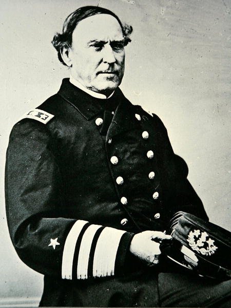 Portræt af David Glasgow Farragut (1801-1870); erobrede New Orleans i 1862 og Mobile Bay af Photographer American