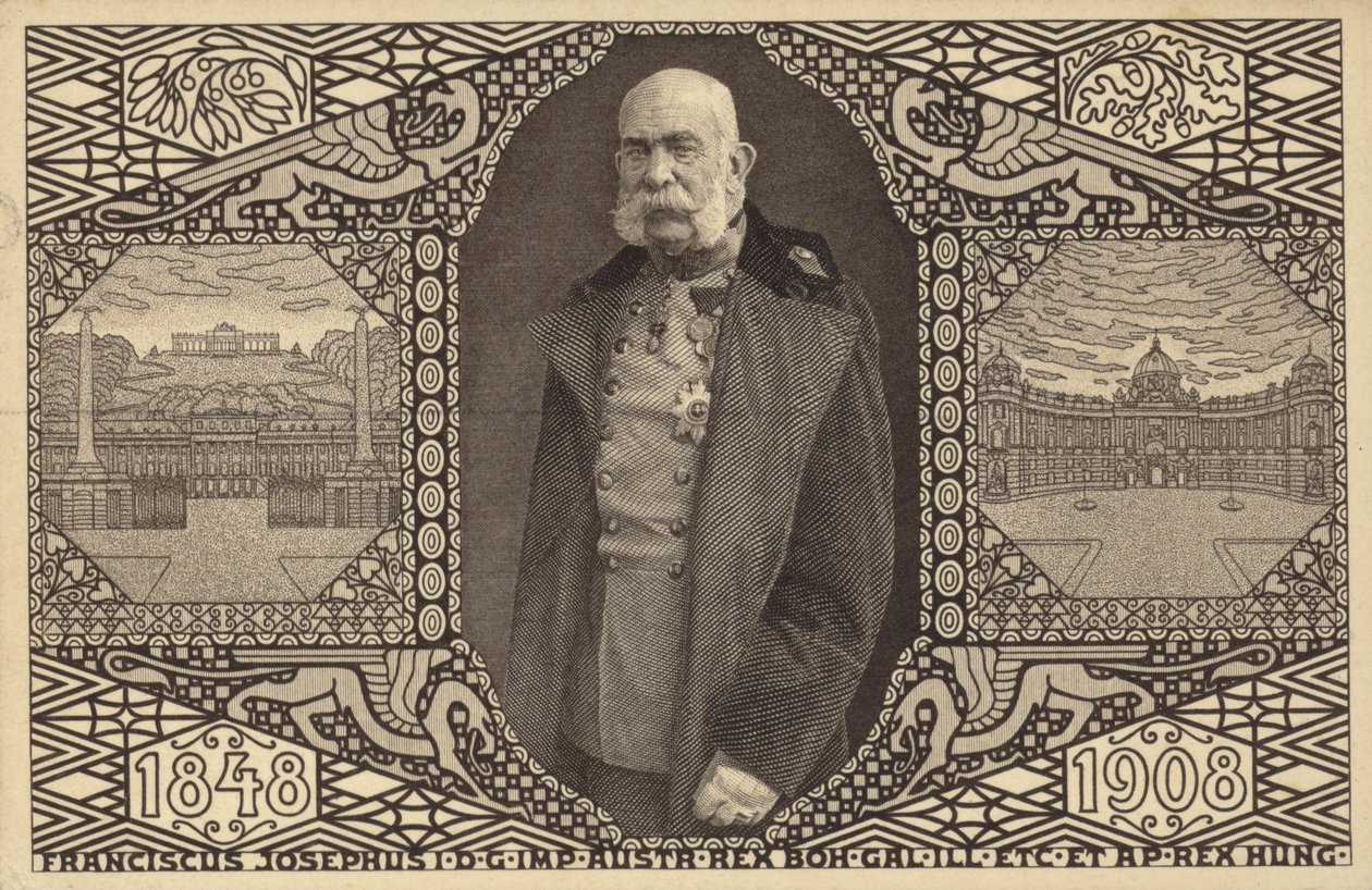 Kejser Franz Joseph I af Østrig (s/h-foto) af Photographer Austrian