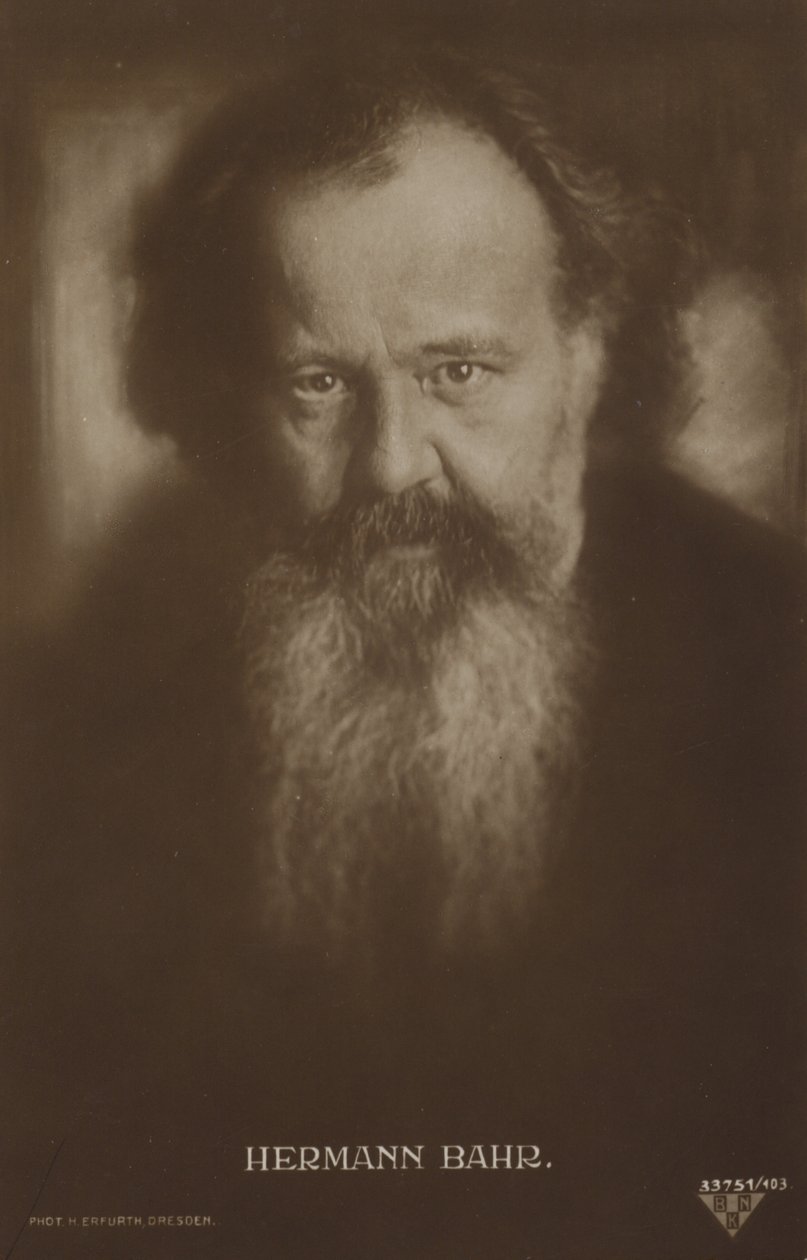 Hermann Bahr (1863-1934), østrigsk forfatter og dramatiker (s/h-foto) af Photographer Austrian