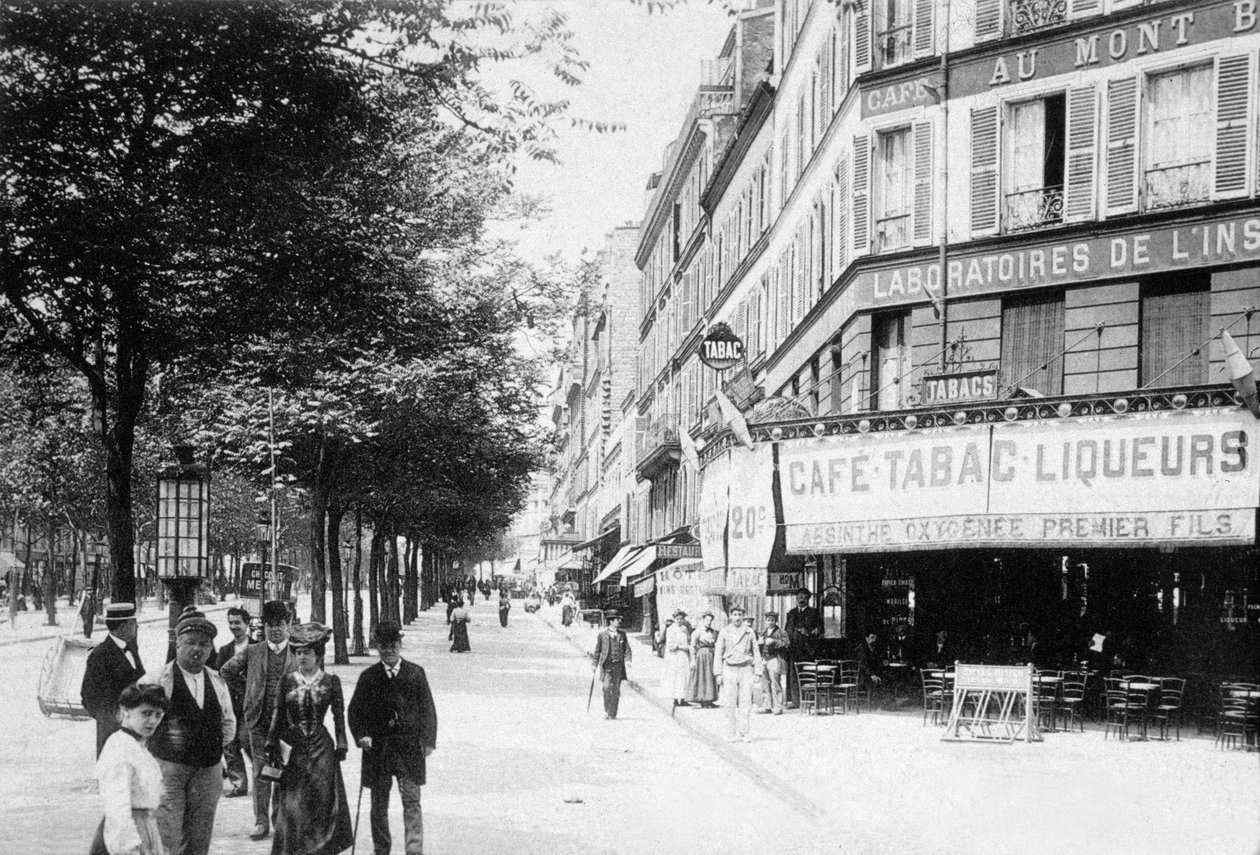 Boulevard de la Villette, Paris, ca. 1900 (s/h-billede) af Photographer French