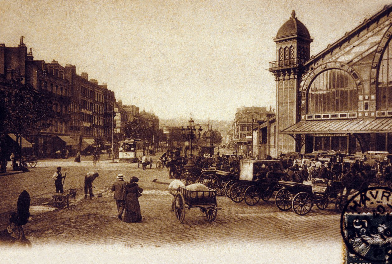 Le Havre, Normandiet, ca. 1900 (s/h-billede) af Photographer French