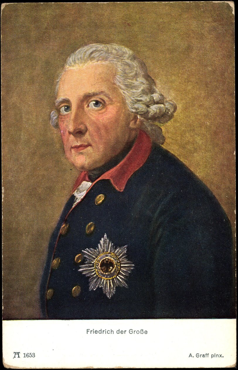 Kunstner Ak Friedrich den Store, Friedrich II af Preussen, Ackermann 1653 (s/h-foto) af Photographer German
