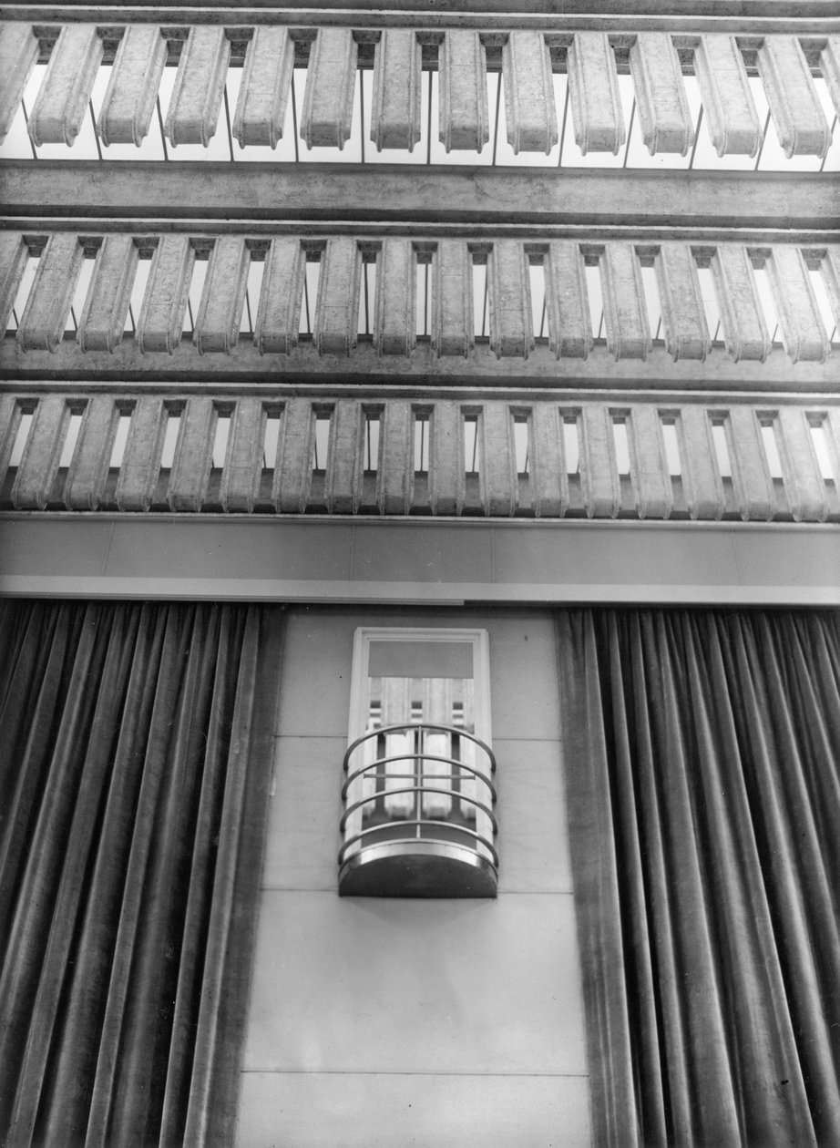 Detalje af væggen på Hauptfunksaal i NORAG-bygningen i Hamborg, ca. 1931 (s/h-foto) af Photographer German