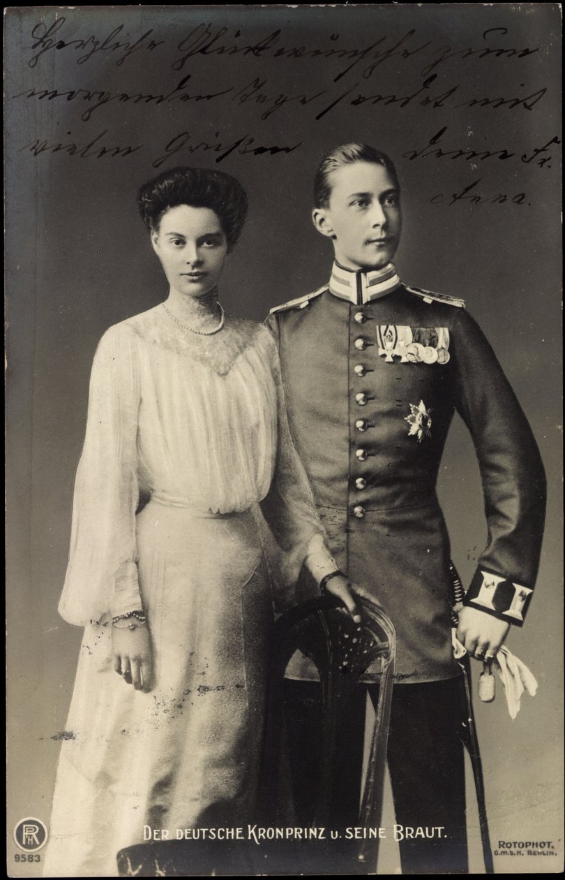 Tysk kronprins med brud, Friedrich Wilhelm, RPH af Photographer German