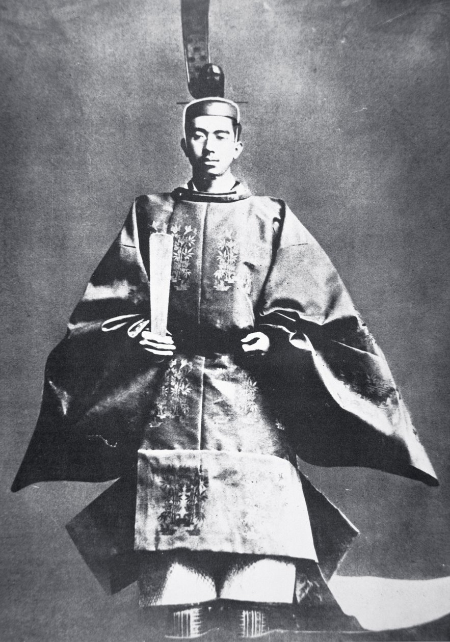 Hirohito, kejser af Japan ved sin indsættelse på tronen af Photographer Japanese