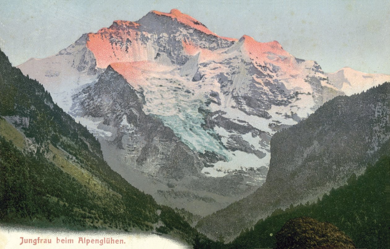 Alpenglow, Jungfrau, Schweiz (farvefoto) af Photographer Swiss