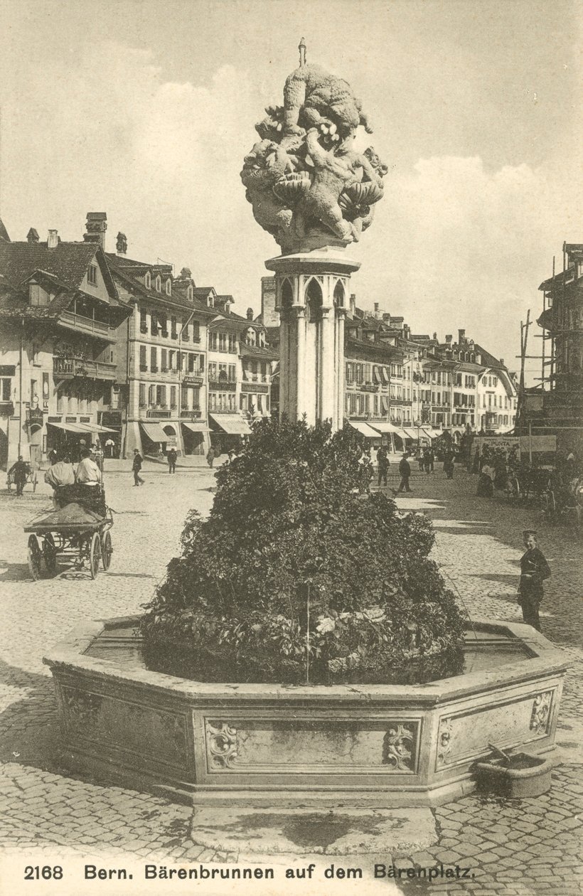 Bern, Schweiz, Barenbrunnen Auf Dem Barenplatz (s/h-foto) af Photographer Swiss