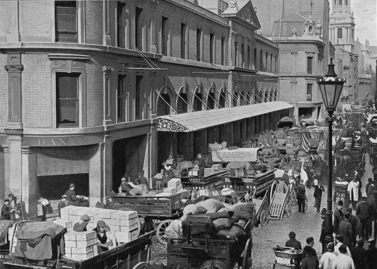 Billingsgate Market, City of London, c1900 1911 af Pictorial Agency