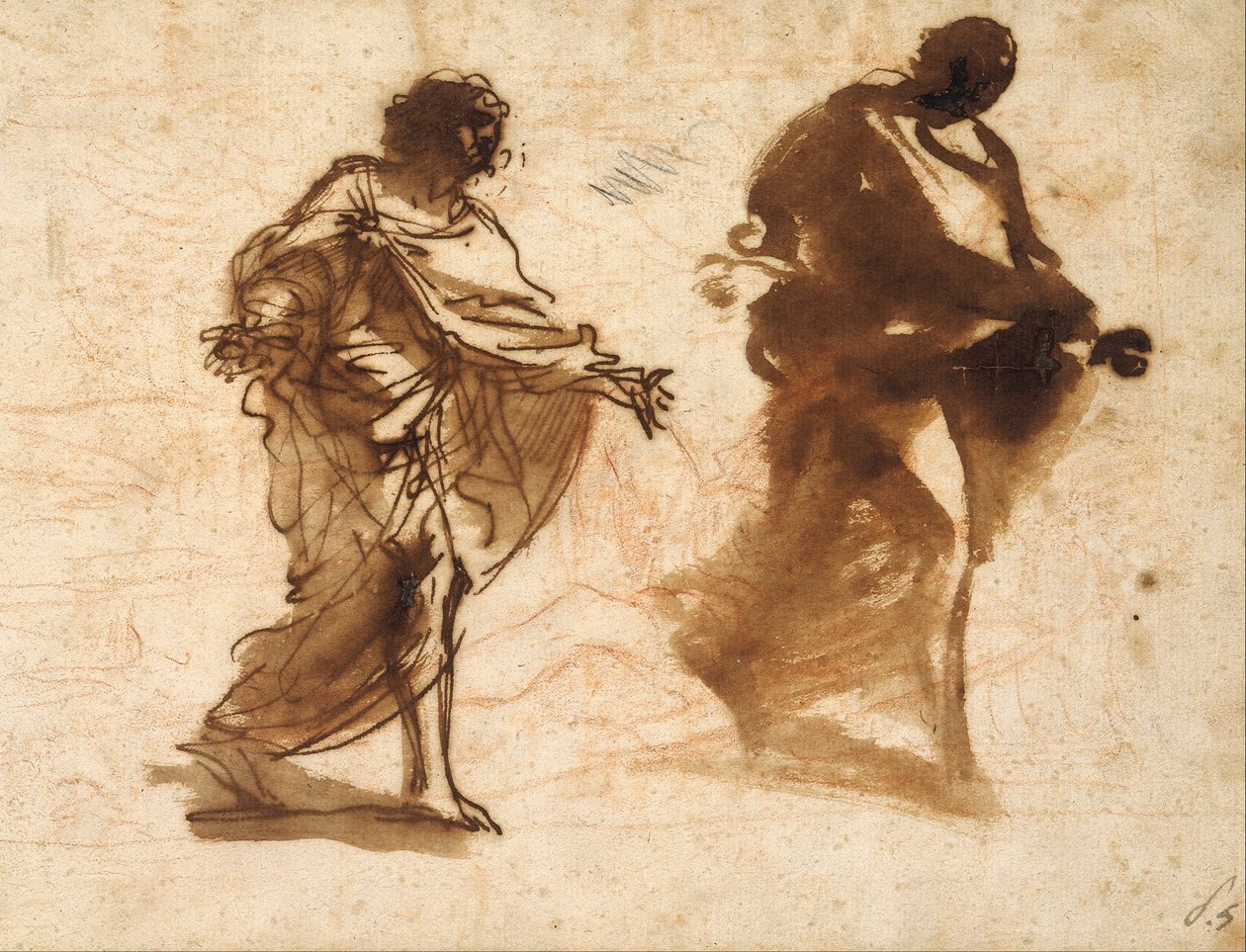 To undersøgelser til figuren af Joseph af Pier Francesco Mola