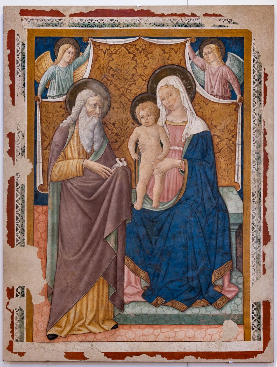 Madonna med Jesusbarnet og St. Simeon, anden halvdel af det XV århundrede (fresko) af Pier Antonio Mezzastris