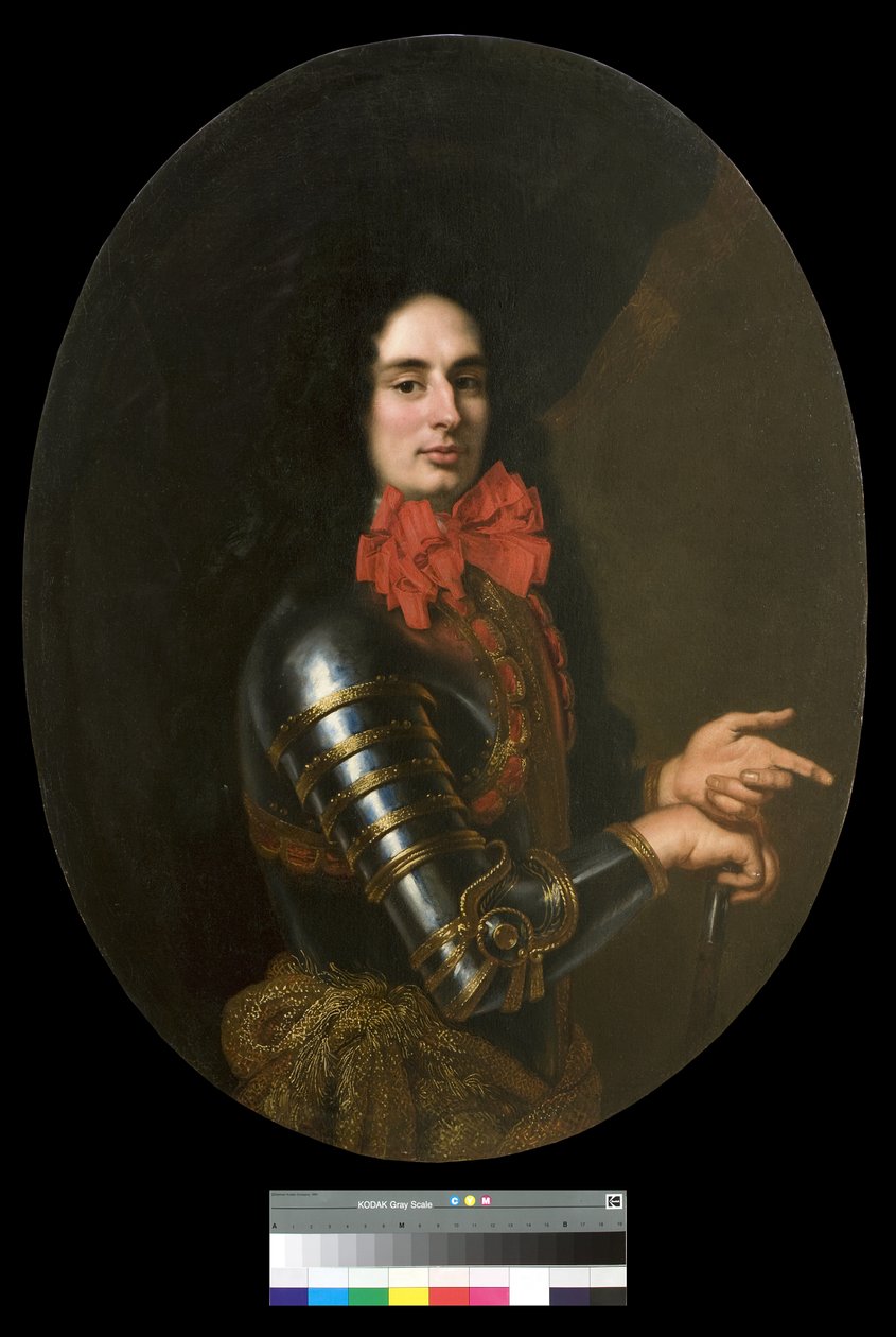 Portræt af en herre med rustning og rødt tørklæde, 1650-70 af Pier Francesco Cittadini