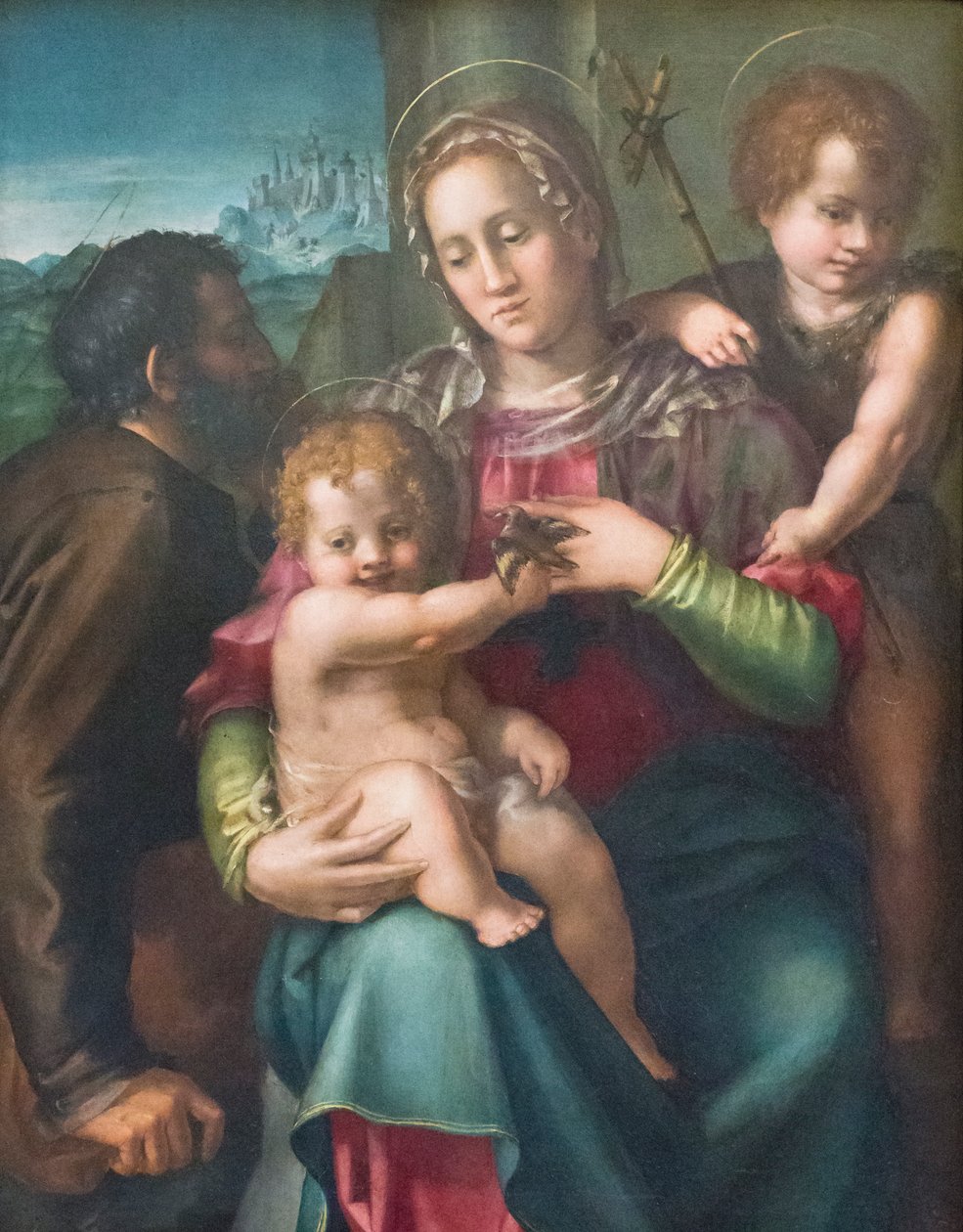 Hellig familie med den unge Johannes Døberen af Pier Francesco Foschi
