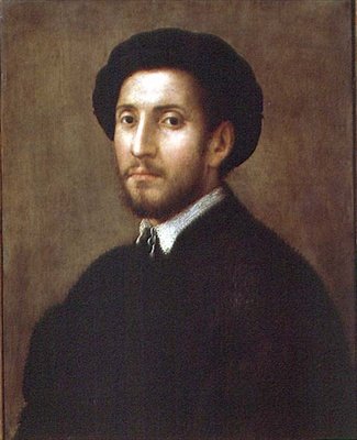 Portræt af en mand, ca. 1530-40 (panel) af Pier Francesco Foschi