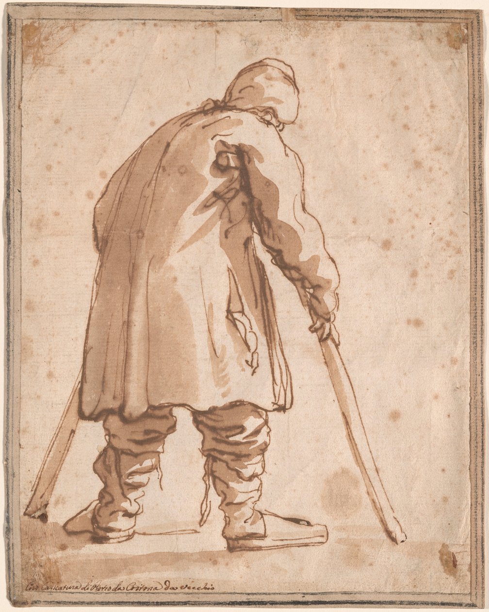 Karikatur af en mand, der siges at være Pietro da Cortona af Pier Francesco Mola