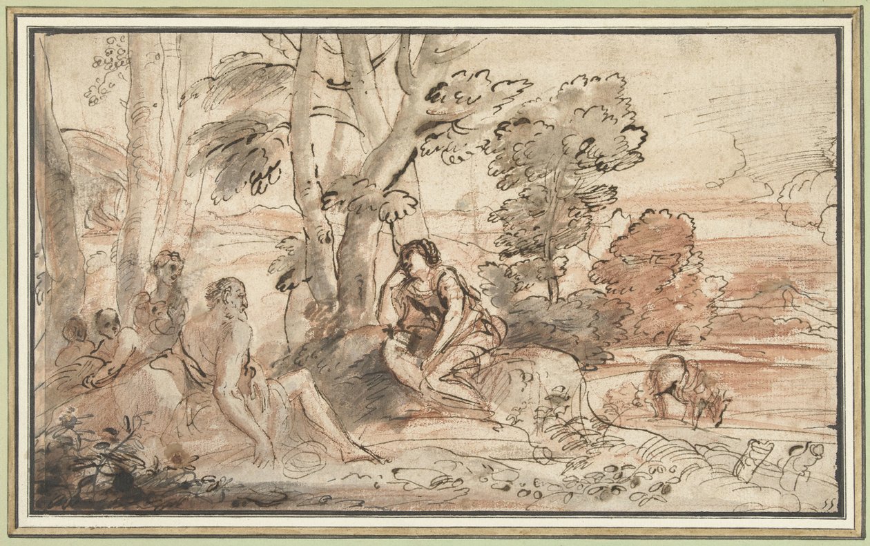 Ermina med hyrderne af Pier Francesco Mola