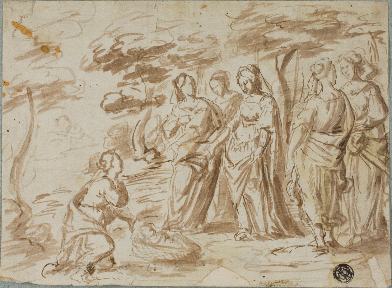 Fundet af Moses af Pier Francesco Mola
