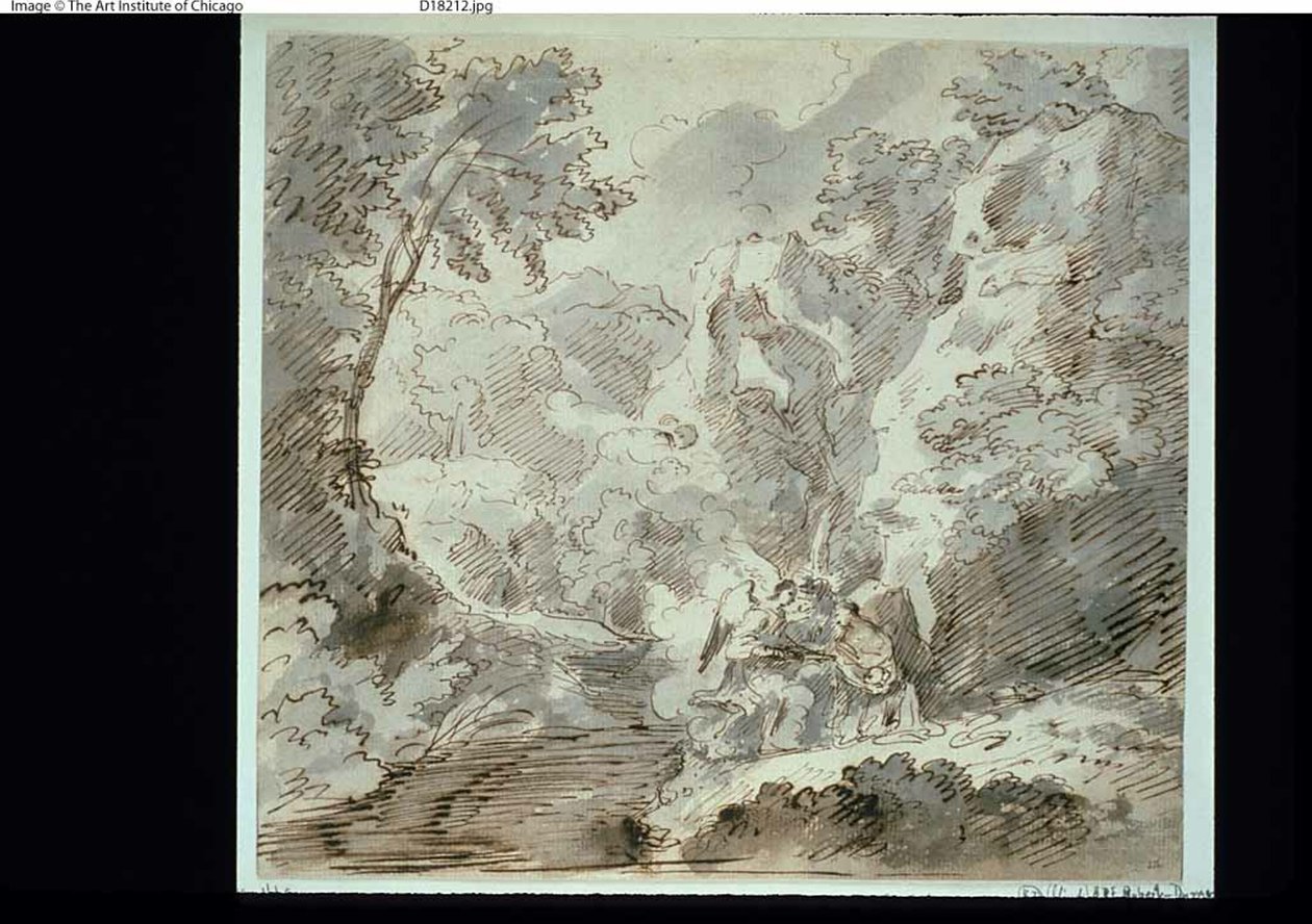Hagar og englen af Pier Francesco Mola