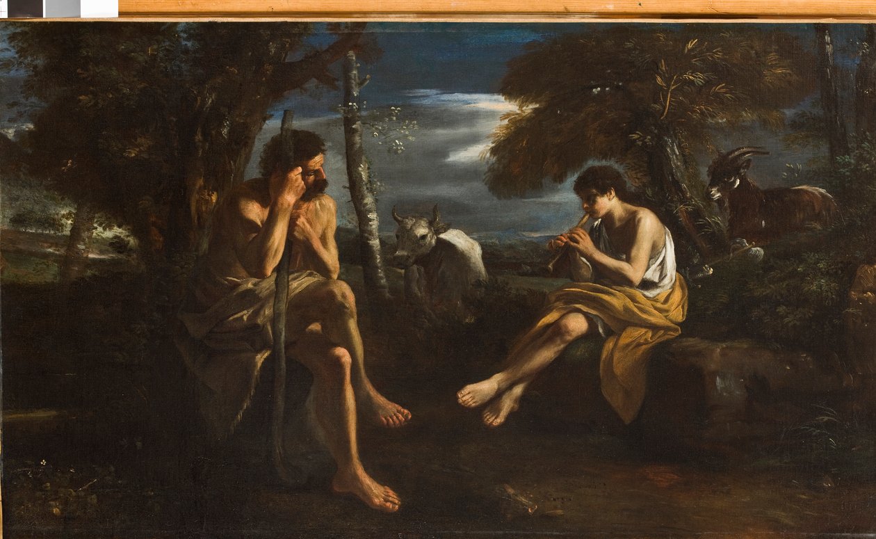 Mercury sætter Argus i søvn, ca. 1645-55 af Pier Francesco Mola