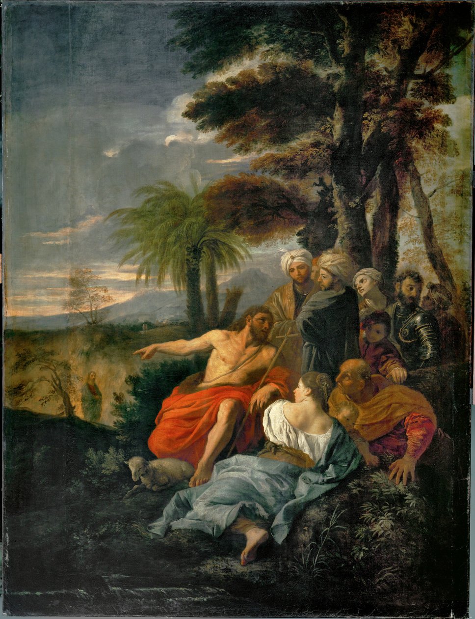 Saint Jean-Baptist prechant dans le desert - Den hellige Johannes Døber prædiker i ørkenen ... af Pier Francesco Mola