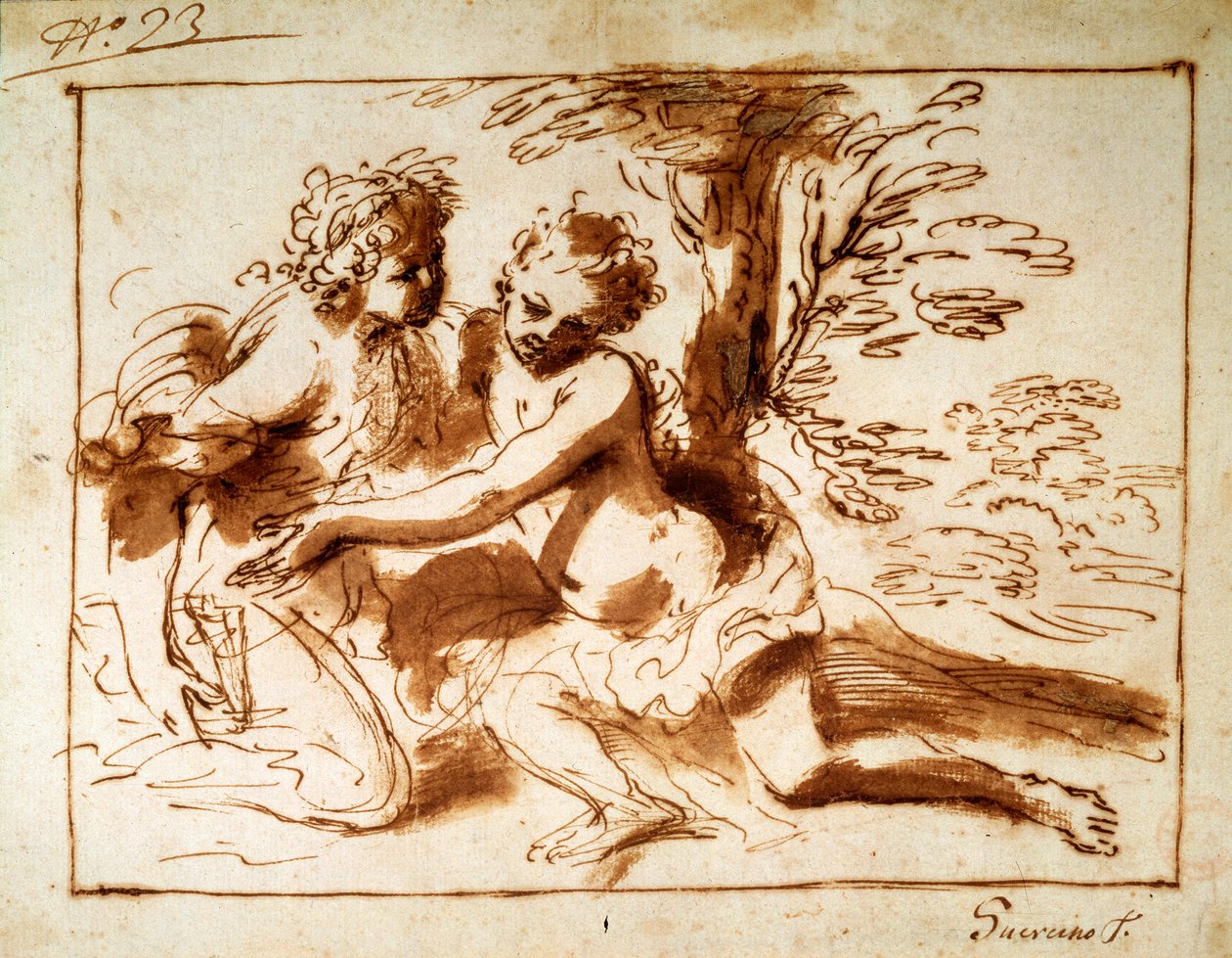 To figurer i et landskab, 1600-tallet af Pier Francesco Mola