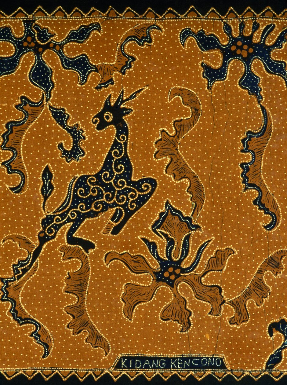 Batik med traditionelt design, Java, Indonesien, detaljer af Blaise Nicolas Le Sueur
