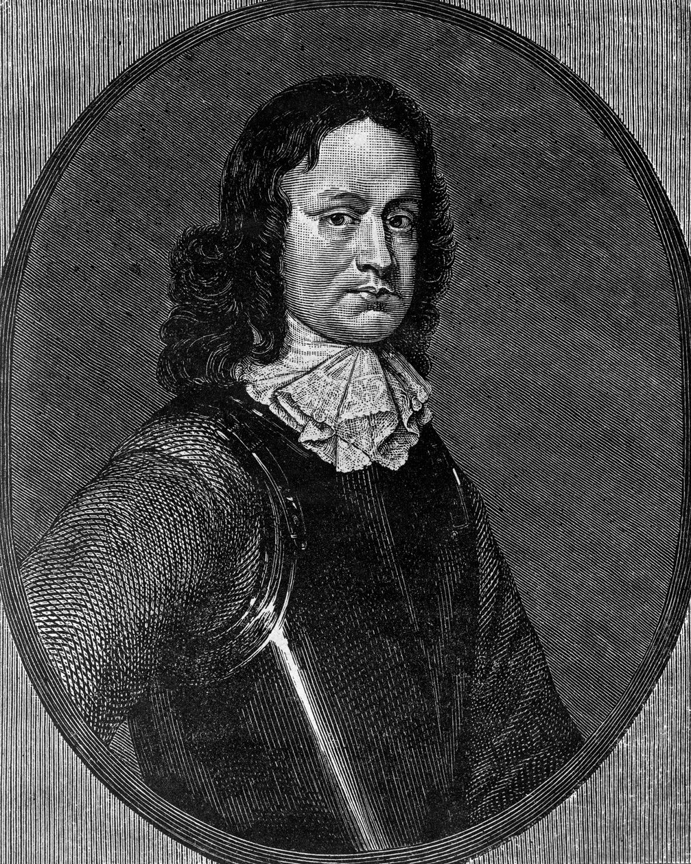 Portræt af John Hampden (cirka 1595-1643), engelsk politiker, gravering af Blaise Nicolas Le Sueur