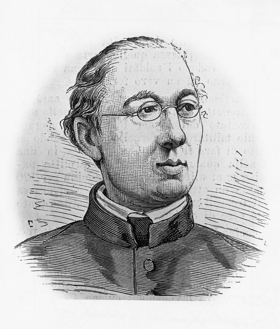 Portræt af Joseph Hergenroether (1824-1890), tysk historiker og kardinal, og første kardinalpræfekt for Vatikanets arkiver, gravering af Blaise Nicolas Le Sueur