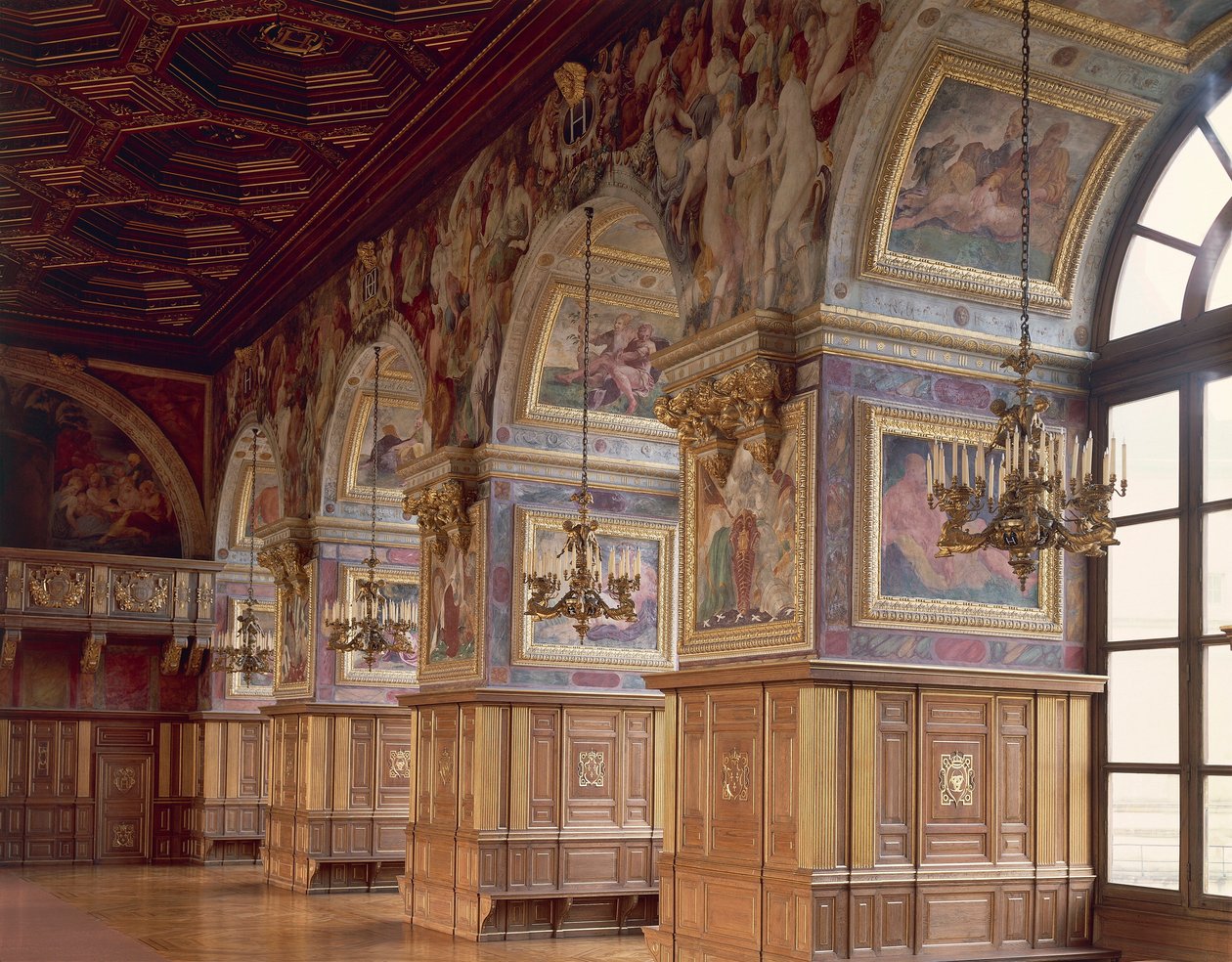 Balsalen, Chateau de Fontainebleau, Frankrig af Blaise Nicolas Le Sueur