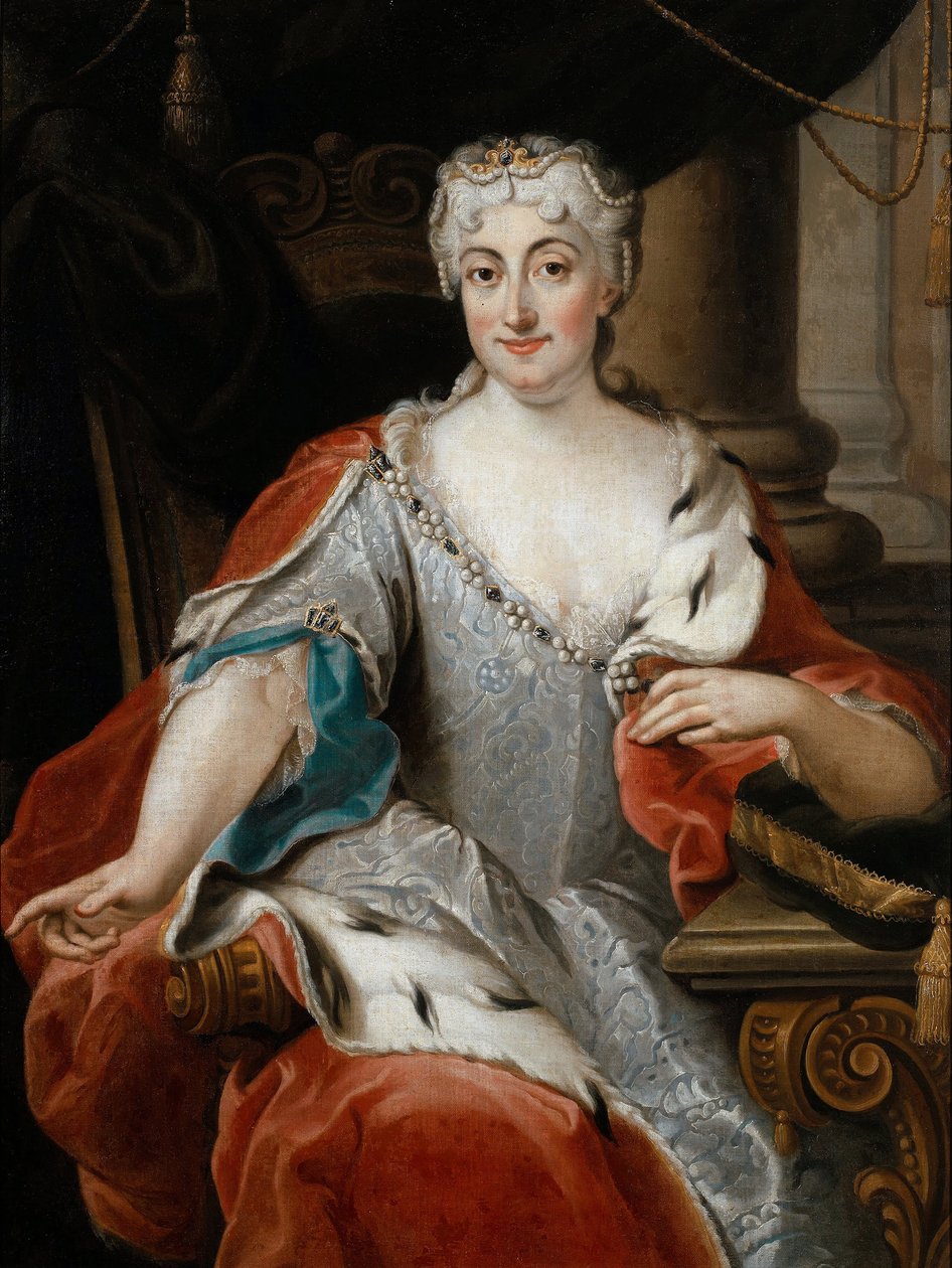 Marie-Clementine Sobieska (Marie Clementine) - Portræt af Maria Clementina Sobieska (1702-1735) - Ghezzi, Pier Leone (1674-1755) - ca 1735 - Olie på træ - 115x86 - Wilanow Palace Museum af Pier Leone Ghezzi