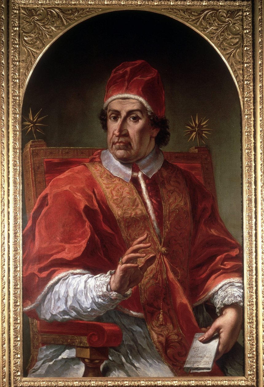 Portræt af Clement XI (1649 - 1721) af Pier Leone Ghezzi. Museum i Rom. Rom af Pier Leone Ghezzi