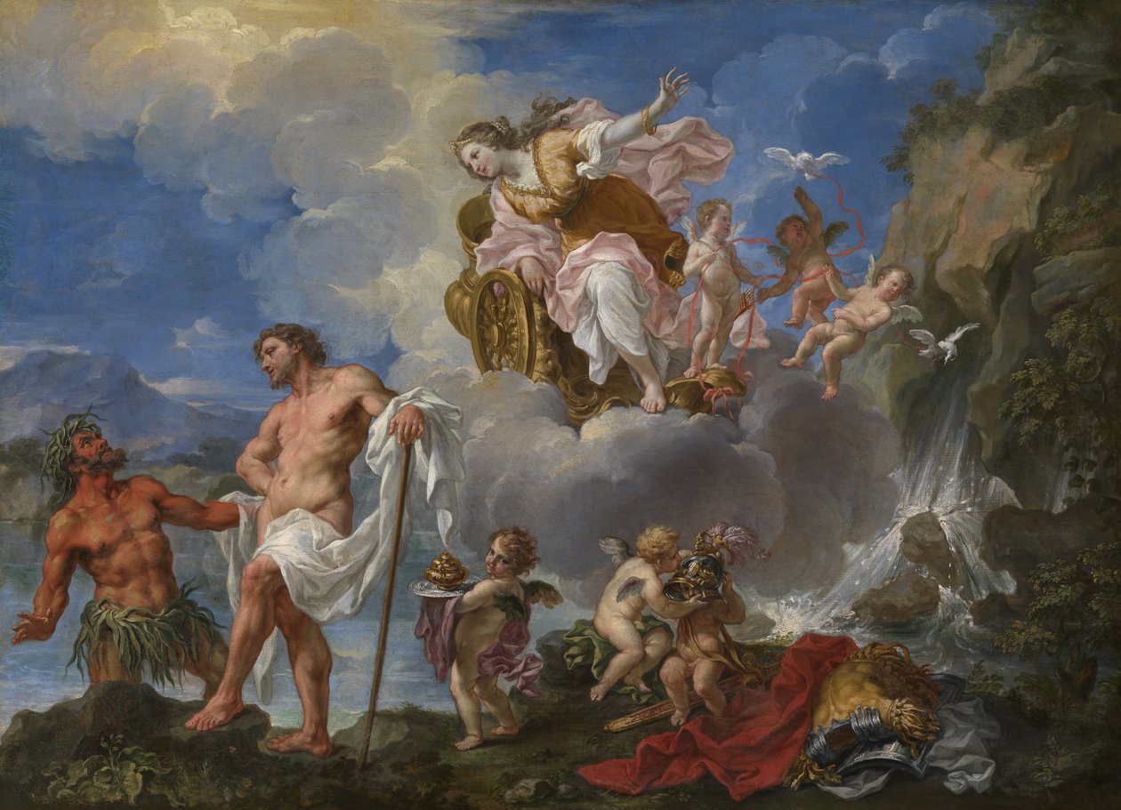 Rensningen af Æneas i floden Numicius, ca. 1725 (olie på lærred) af Pier Leone Ghezzi