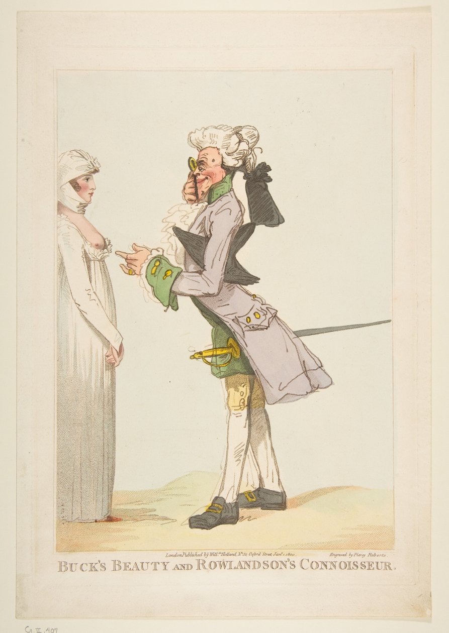 Bucks Beauty og Rowlandsons Connoisseur, 1. januar 1800. af Piercy Roberts