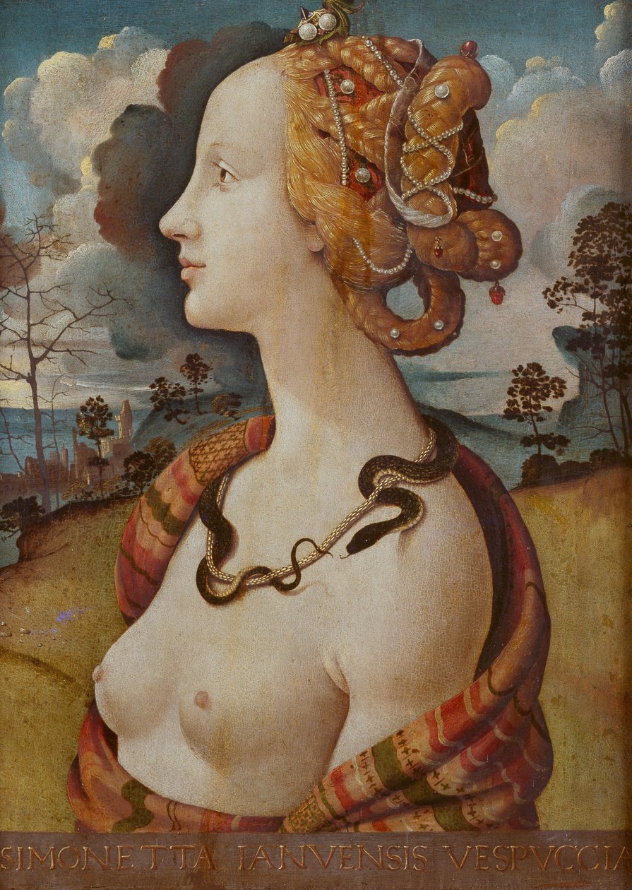 Portræt af en kvinde sagde om Simonetta Vespucci af Piero di Cosimo