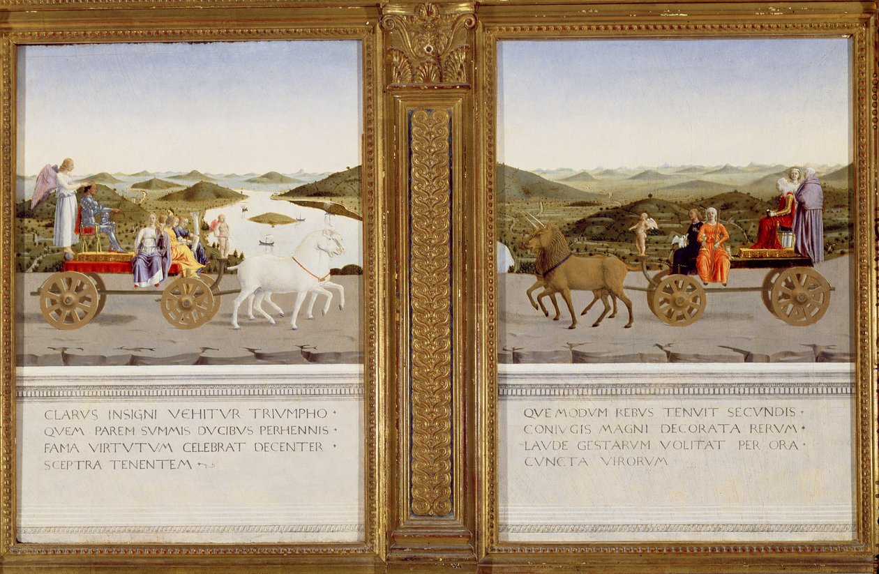 Allegoriske triumfer af Federico da Montefeltro, hertug af Urbino og Battista Sforza af Piero della Francesca