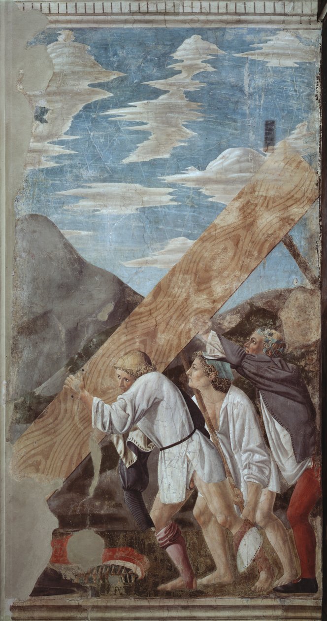 Begravelse af skoven, fra den sande kors-cyklus, afsluttet 1464 af Piero della Francesca