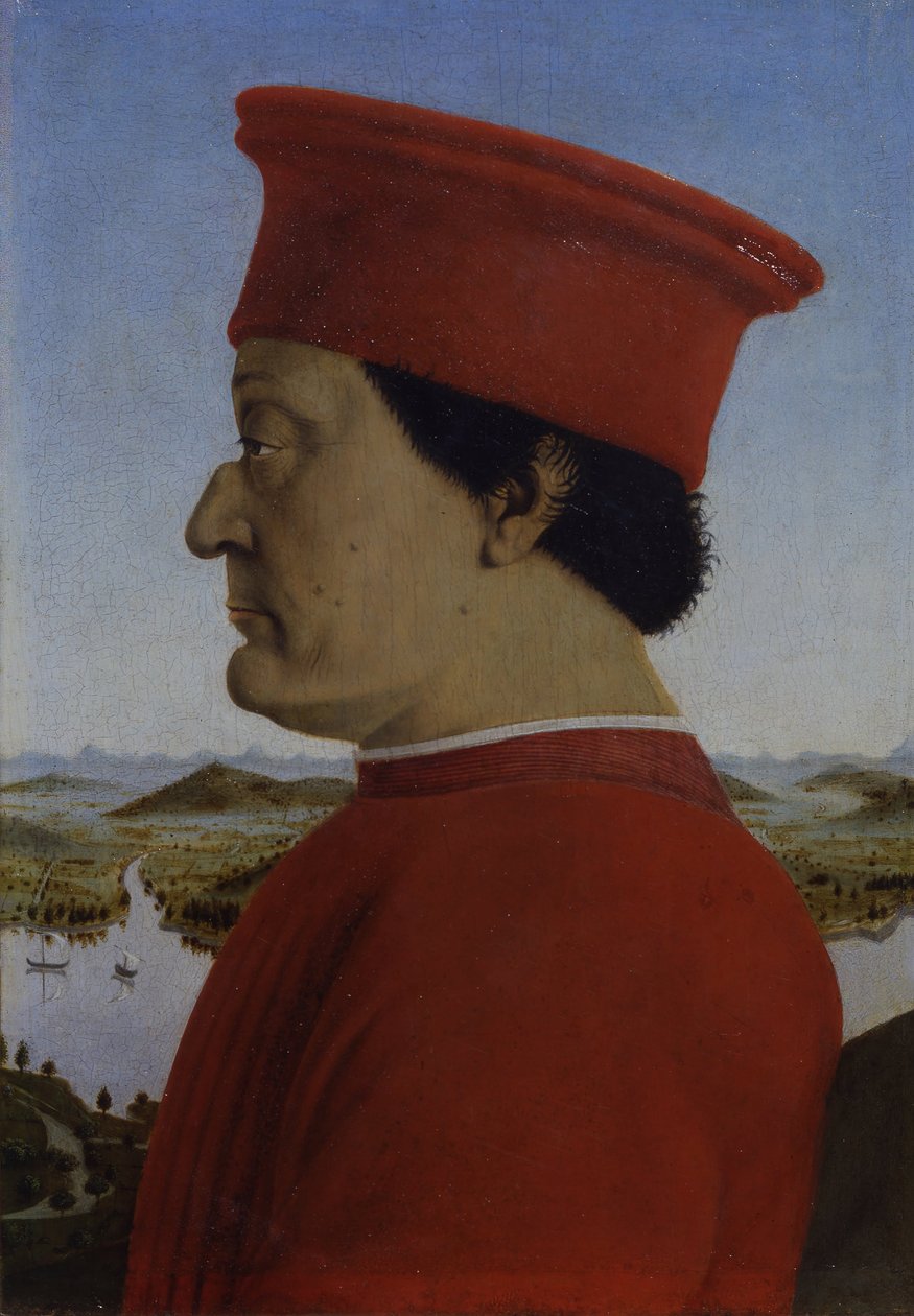 Portrætter af hertugerne i Urbino Federico da Montefeltro og Battista Sforza af Piero della Francesca